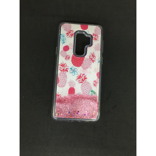 Capa Silicone Gel Liquido Glitter Samsung Galaxy A8 2018 A530 Rosa Clara